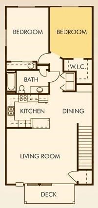 Riverwalk: 2 Bedroom + 1 Bathroom Upper