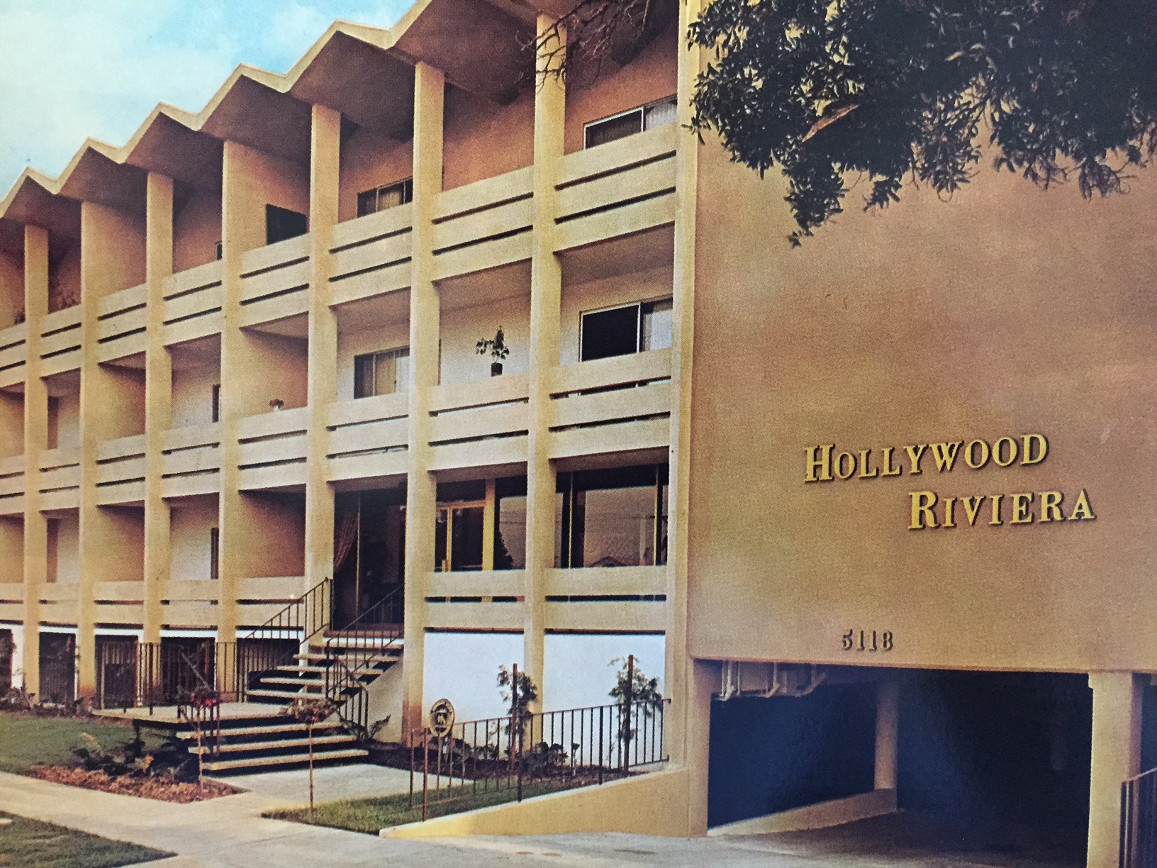 the facade of the hollywood riviera hotel