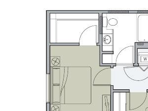 2 Bed 1 Bath Floor Plan 2 Bed 1 Bath Floor Plan at Mullan Reserve, Missoula, MT, 59808