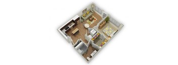 Capstone at Vallagio_Englewood CO_Floor Plan_One Bedroom One Bathroom A2