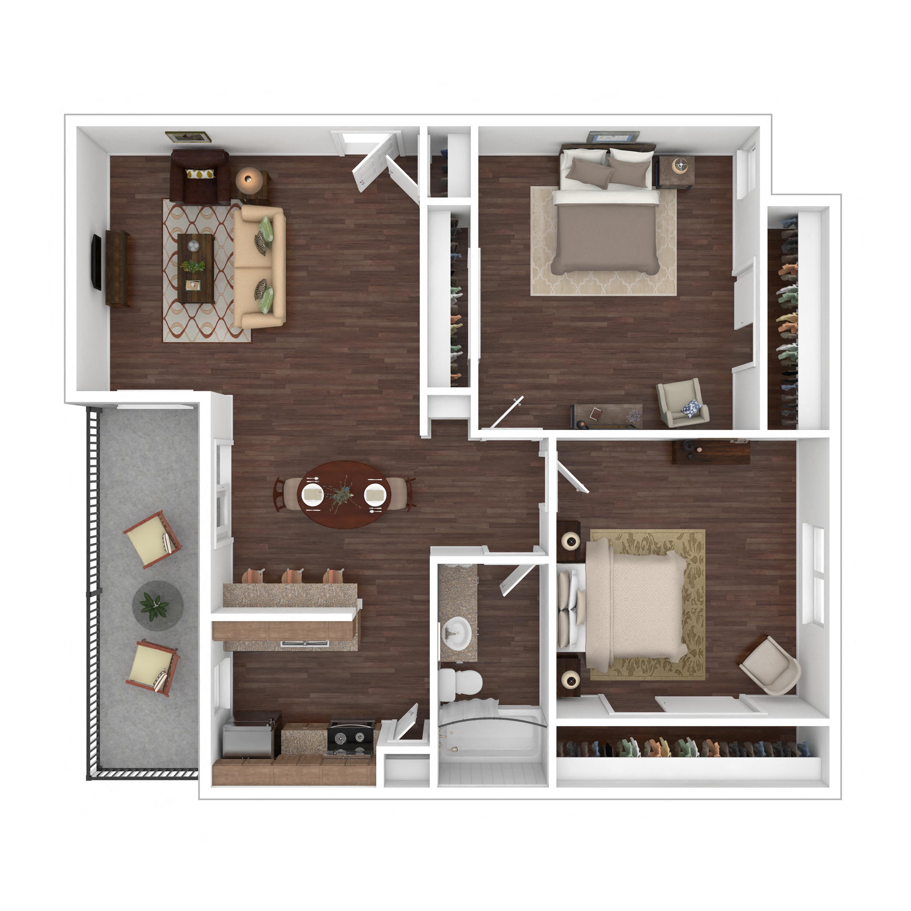 1 Bed 1 Bath 1 Den 850 Sq. Ft. Floor Plan, Verge Apartments, Dallas, TX