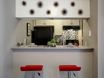 Gourmet Kitchen With Island at Verge, Dallas - Photo Gallery 20