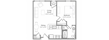 1 Bedroom Floor Plan