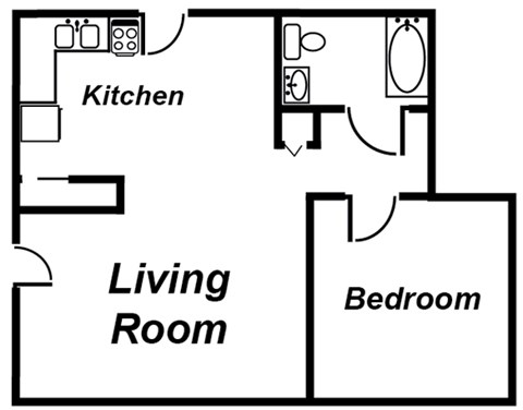 1 Bedroom Apartment Floorplan