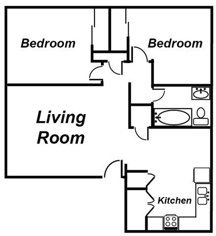 2 Bedroom Apartment Floorplan