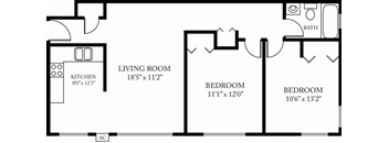 2 Bedroom, 1 Bath