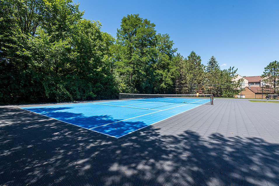 paved, blue tennis court