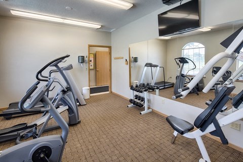 our gym has a lot of equipment for our residents to use