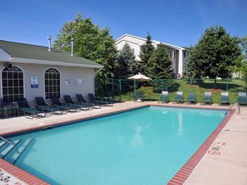 Outdoor pool with sun deck
