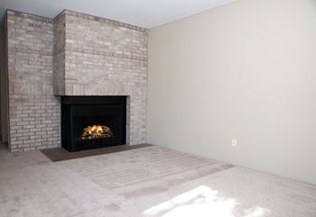 Wood-burning fireplace in townhomes