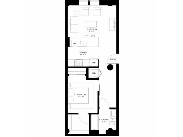 1 bedroom apartment 1br apartment at 430 Oak Grove