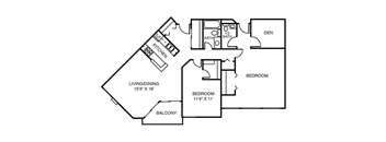 2D Rock Elm (2 Bedroom Den)