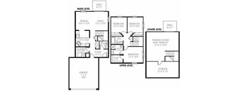 C - 3 Bed/3 Level - 1 Car