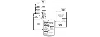 D - 2BR+Den/3 Level - 2 Car