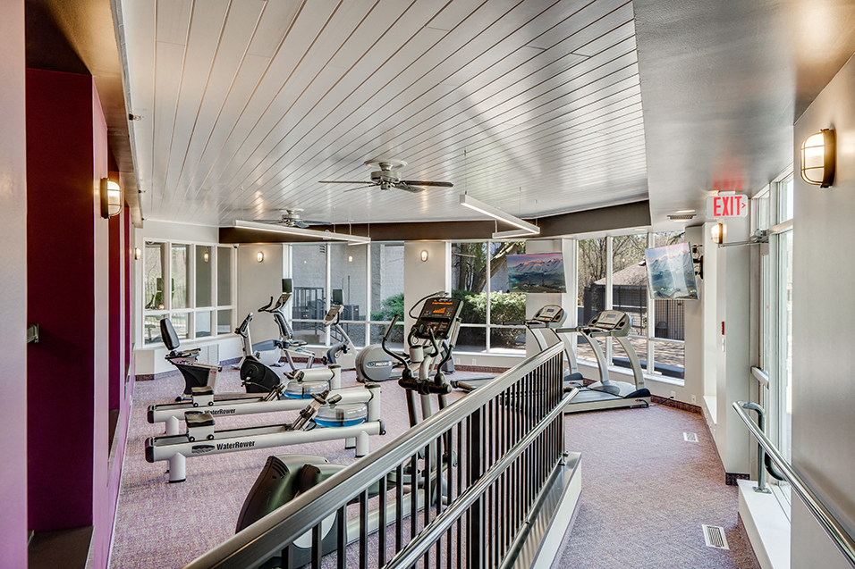 Fitness room with various equipment