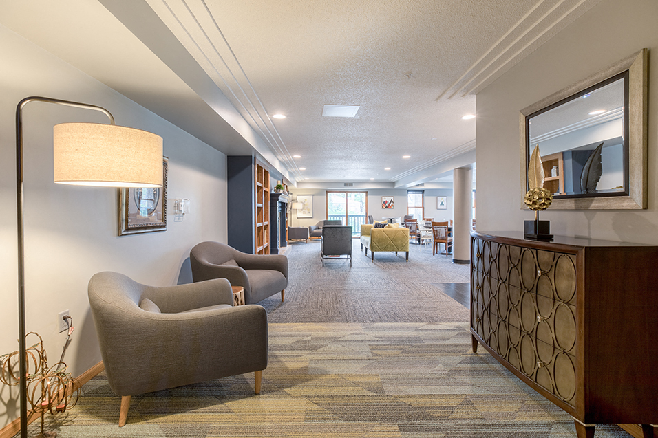 Lounge with a variety of seating