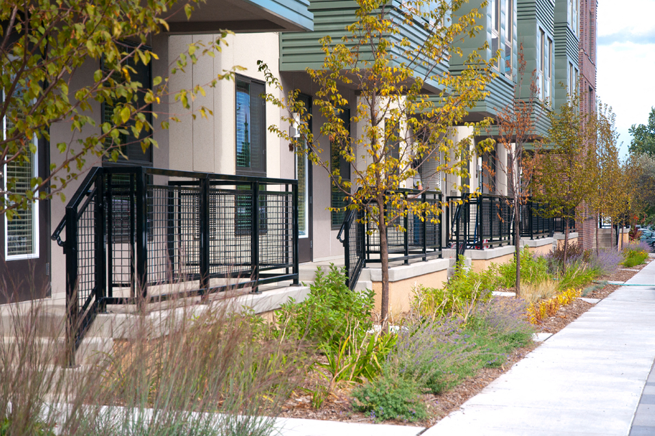 exterior of apartment patios
