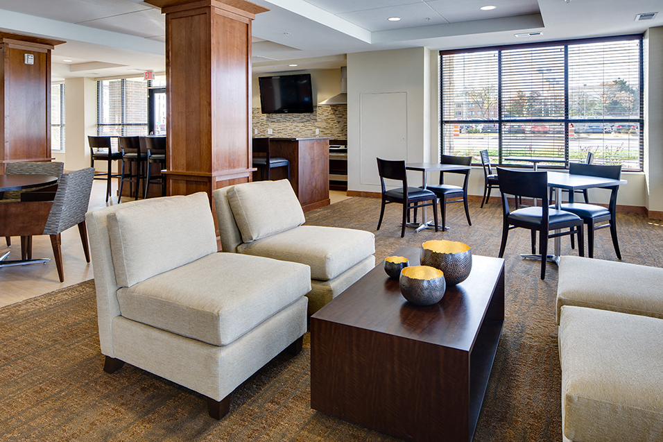 community room with different kinds of chairs and tables