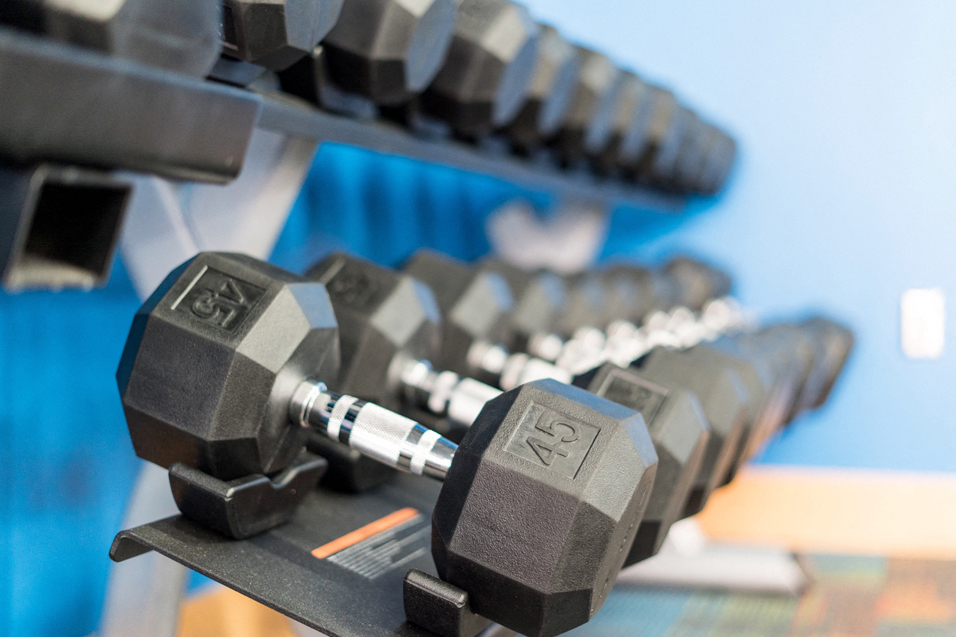 Close up of weight rack