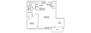 S - 1 Bedroom - Den Apartment