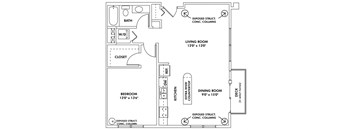 X - 1 Bedroom Apartment