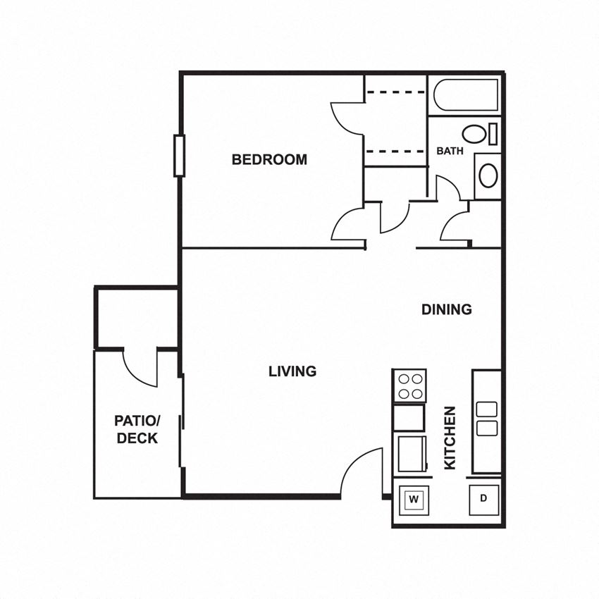 1 Bed 1 Bath 750