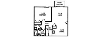 1 Bed 1 Bath 700