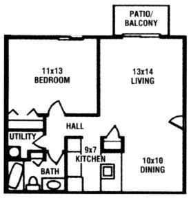 1 Bed 1 Bath 700