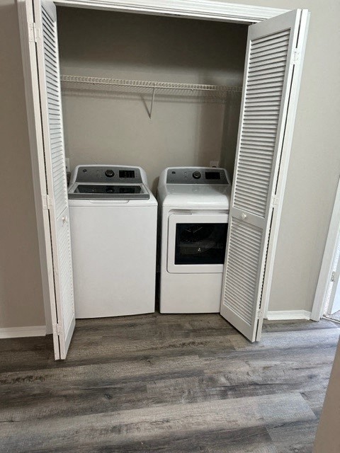 a closet with two white appliances in it