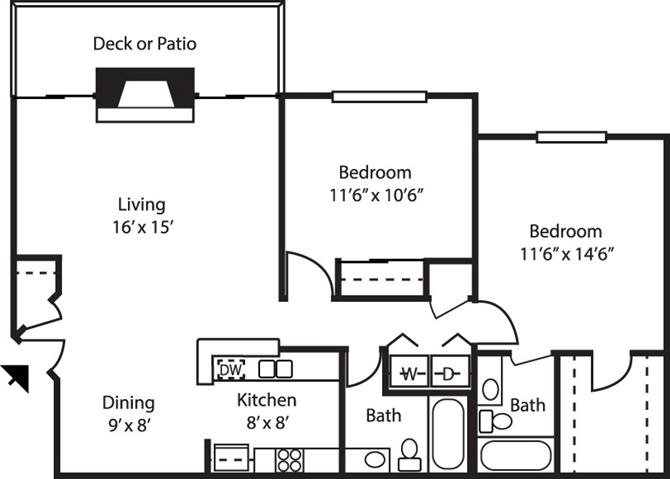 Floor Plans of Country Club Place Apartments in St