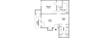 Bristol  1BR 1BA 639 sq ft