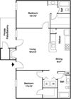 Dover 2BR 2BA 864 sq ft
