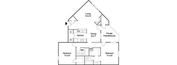 Windsor  2BR 2BA 1055 sq ft