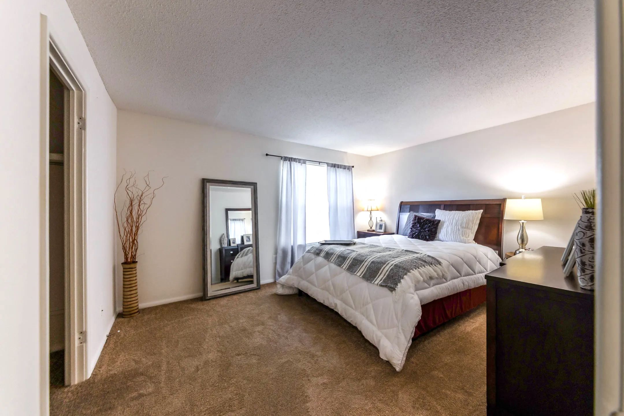our apartments offer a bedroom with a king sized bed