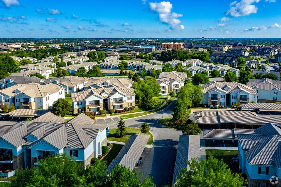 an aerial view of a suburb of residential houses