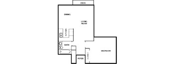 1 Bedroom  1 Bathroom