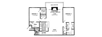 2BR 2BA MASTERSUITE