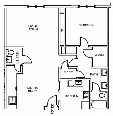 1 bed 1 bath F at Lenox Village Apartments, Georgia, 30324