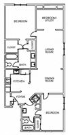 2 Bedroom with Study