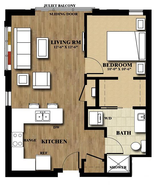 1B Floor Plan 4