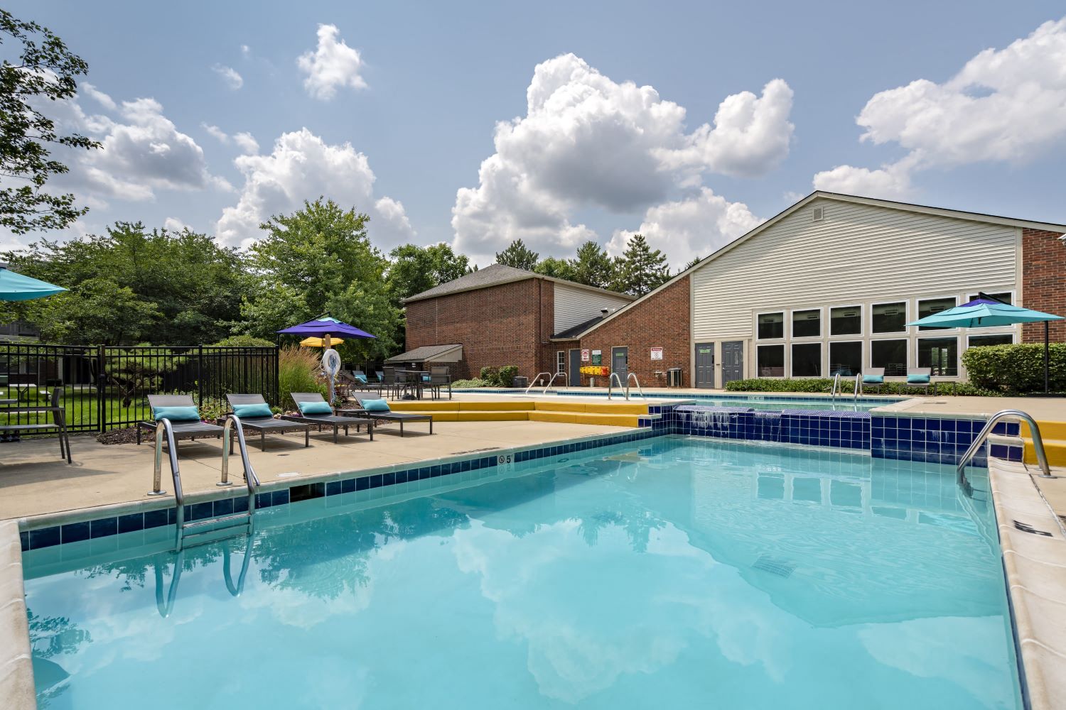 the swimming pool at our apartments