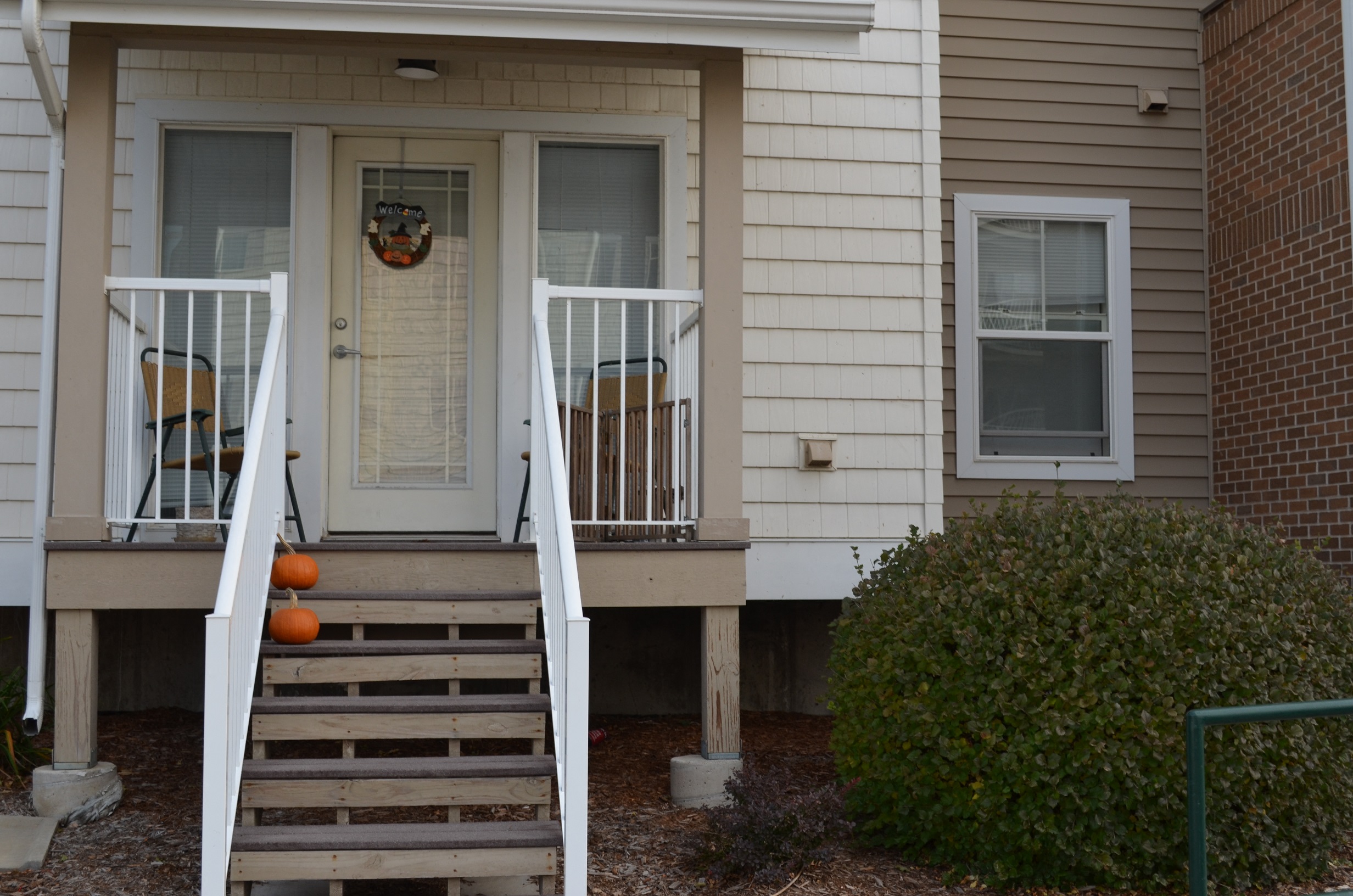 Private porches are available