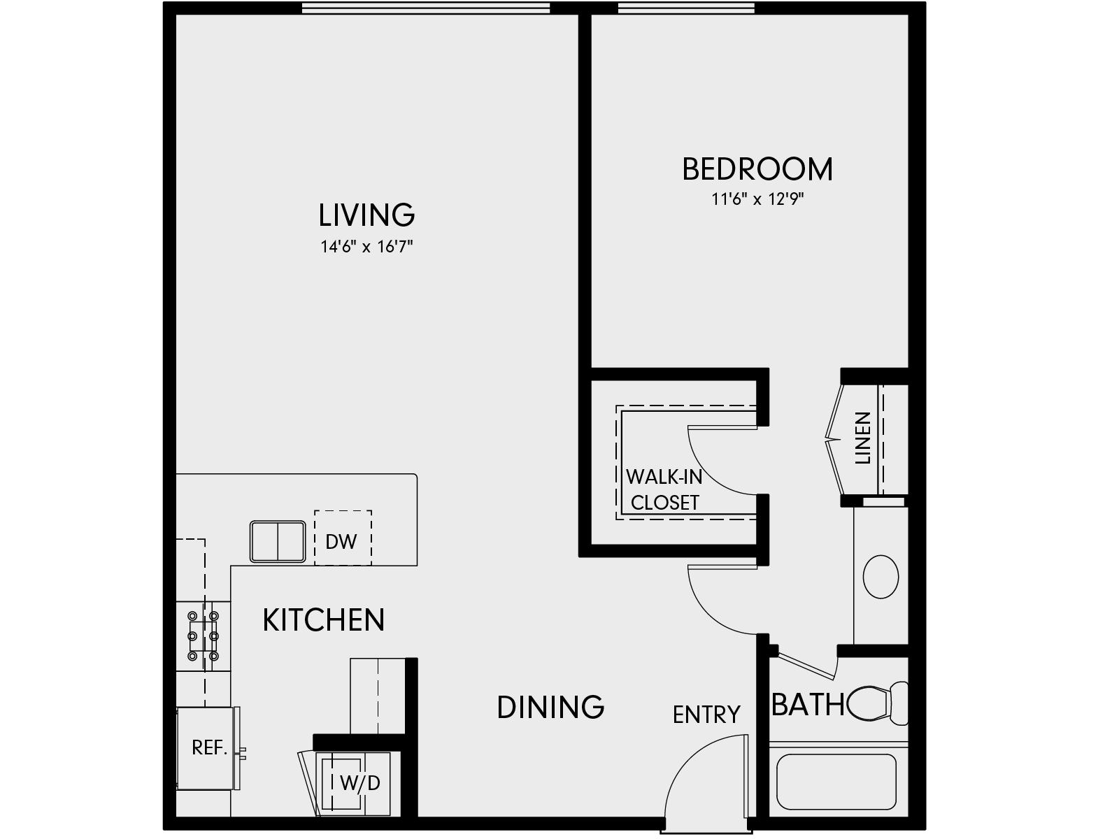 Wayfarer Marina Del Rey, CA 1A Floor Plan 810 SF