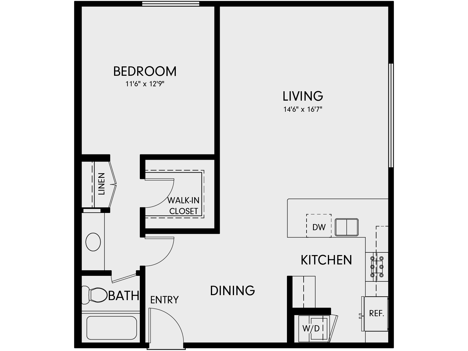 Wayfarer Marina Del Rey, CA 1A1 Floor Plan 810 SF
