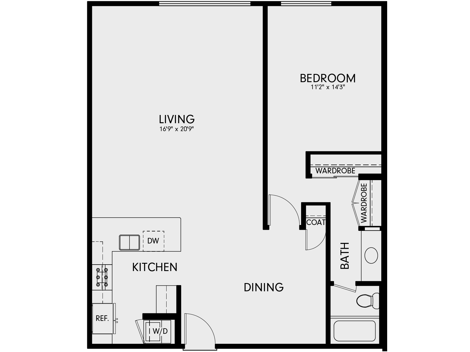 Wayfarer Marina Del Rey, CA 1A3 Floor Plan 964 SF