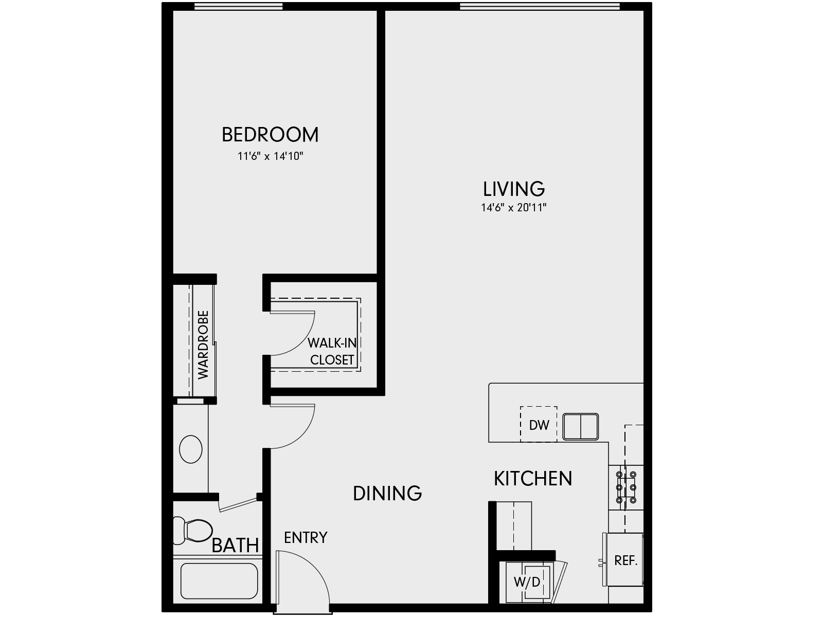 Wayfarer Marina Del Rey, CA 1C Floor Plan 936 SF