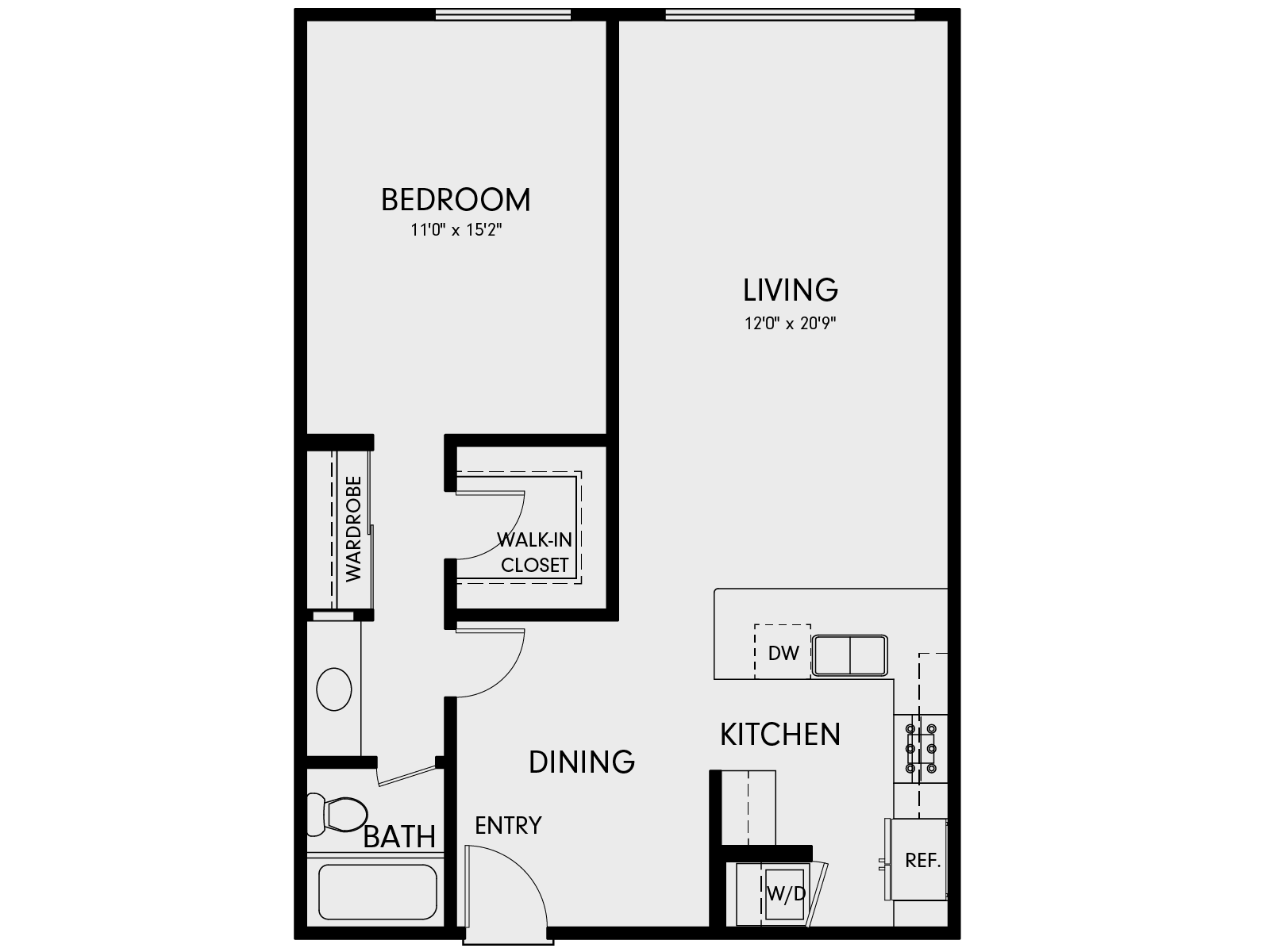 Wayfarer Marina Del Rey, CA 1D Floor Plan 815 SF