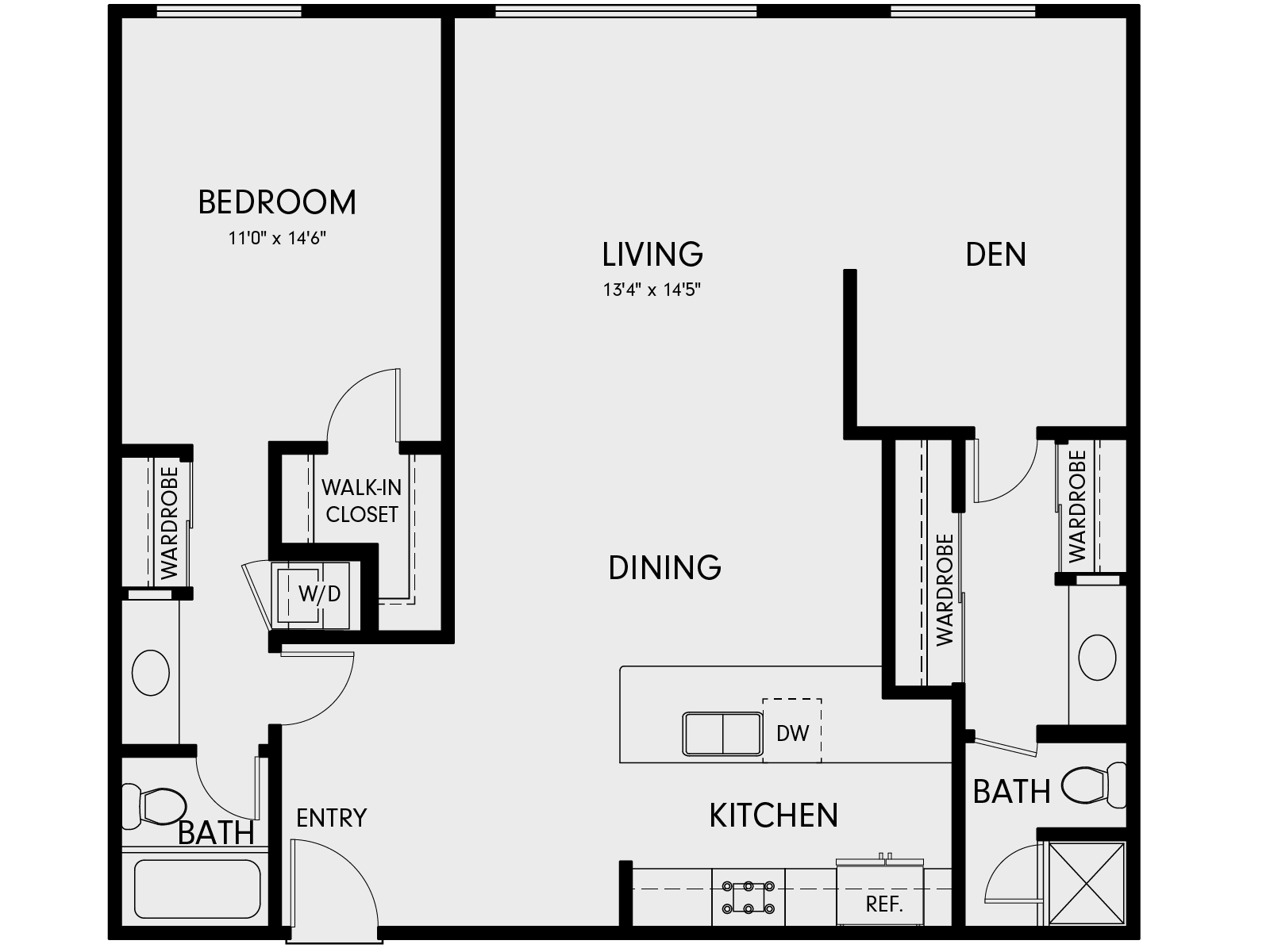 Wayfarer Marina Del Rey, CA 1DA Floor Plan 1120 SF