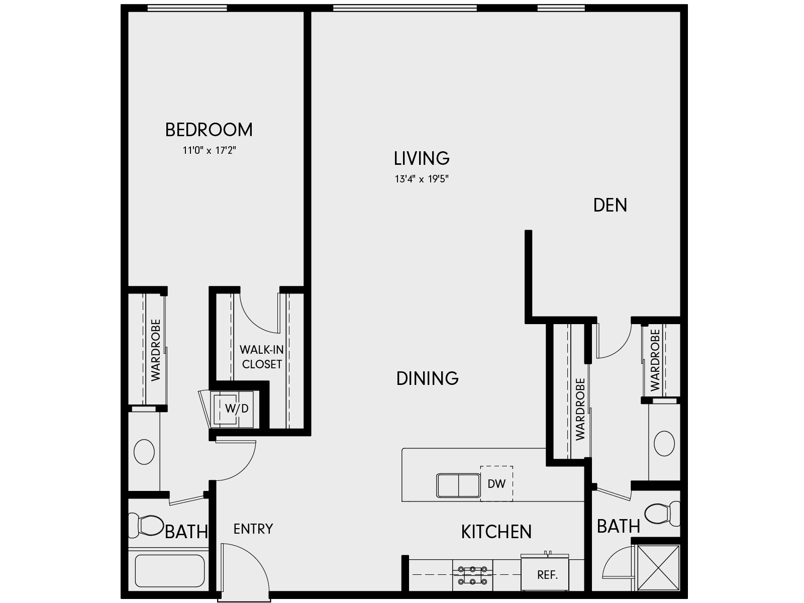 Wayfarer Marina Del Rey, CA 1DA6 Floor Plan 1295 SF