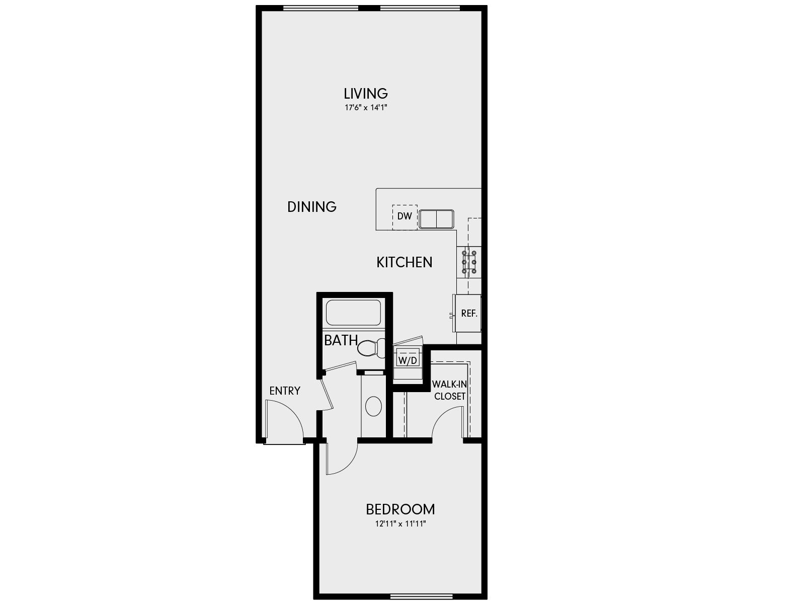 Wayfarer Marina Del Rey, CA 1E Floor Plan 806 SF